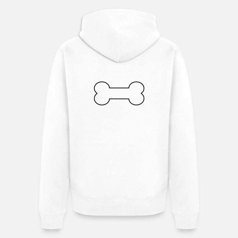 Os de chien - Veste à capuche bio Premium Unisexe - blanc