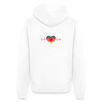Germany Flag Heartbeat Germay - Unisex Premium Organic Zip Hoodie - white - Back - Thijin (182cm)