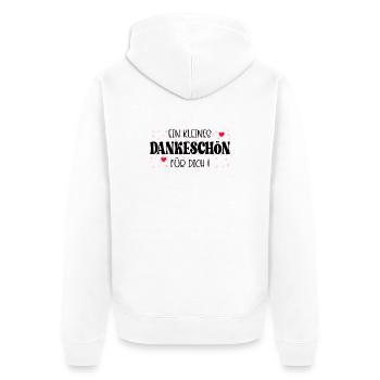 Kleines Dankeschön - Unisex Premium Bio Zip Hoodie - Weiß - Hinten - Thijin (182cm)