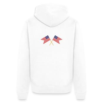 Flagge der Vereinigten Staaten - Unisex Premium Bio Zip Hoodie - Weiß - Hinten - Thijin (182cm)