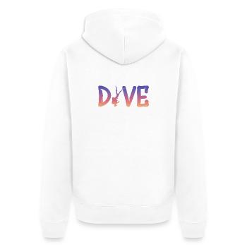 Dive - Diver Silhouette - Unisex Premium Bio Zip Hoodie - Weiß - Hinten - Thijin (182cm)
