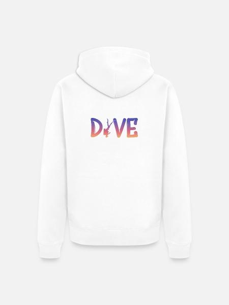 Dive - Diver Silhouette - Unisex Premium Bio Zip Hoodie - Weiß