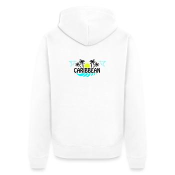 Sonnenhummingbird Neon Silhouette - Unisex Premium Bio Zip Hoodie - Weiß - Hinten - Thijin (182cm)