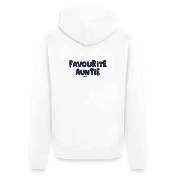 Lieblingsgeschenk der Tante - Unisex Premium Bio Zip Hoodie - Weiß - Hinten - Thijin (182cm)