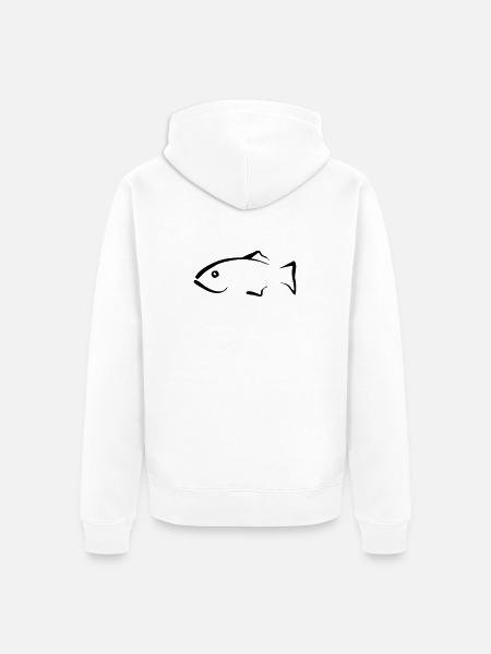 Fisch - Unisex Premium Bio Zip Hoodie - Weiß