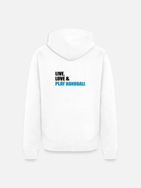Handball - Unisex Premium Bio Zip Hoodie - Weiß