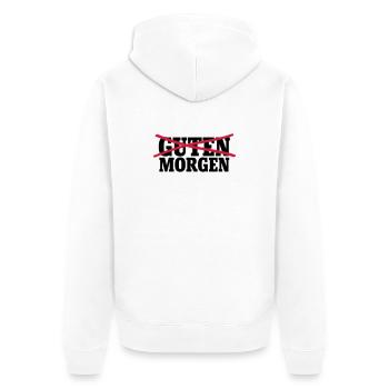 Guten Morgen - Unisex Premium Bio Zip Hoodie - Weiß - Hinten - Thijin (182cm)