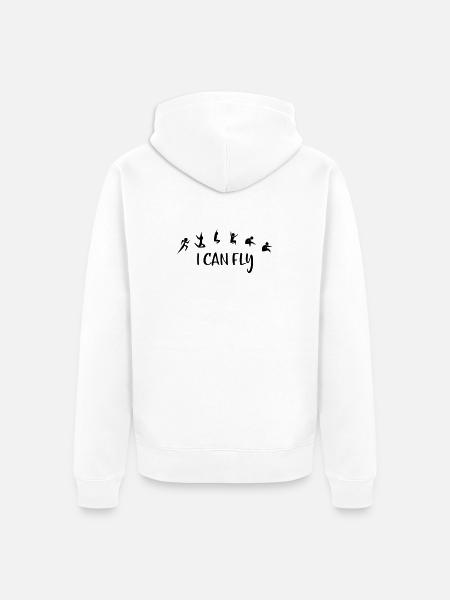 Saut en longueur - Veste à capuche bio Premium Unisexe - blanc