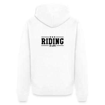 Riding is life - Veste à capuche bio Premium Unisexe - blanc - Dos - Thijin (182cm)