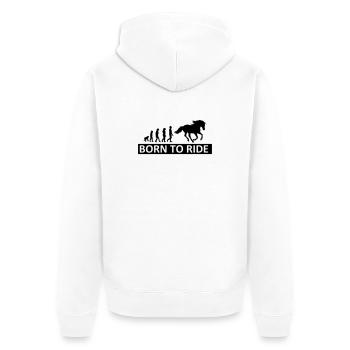 Horses, horse, riding, pony, cowboy, trot, Gallop - Unisex Premium Organic Zip Hoodie - white - Back - Thijin (182cm)