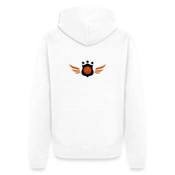 Basketball - Basket Ball - Game - Sport - Player - Unisex Premium Bio Zip Hoodie - Weiß - Hinten - Thijin (182cm)