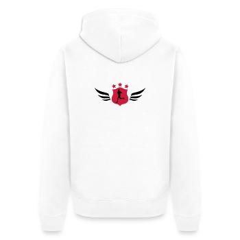 Running / Jogging / Run / Trail / Sport - Unisex Premium Organic Zip Hoodie - white - Back - Thijin (182cm)