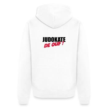 Judo / Judoka / Sport / Kampfkünste / Kampf - Unisex Premium Bio Zip Hoodie - Weiß - Hinten - Thijin (182cm)
