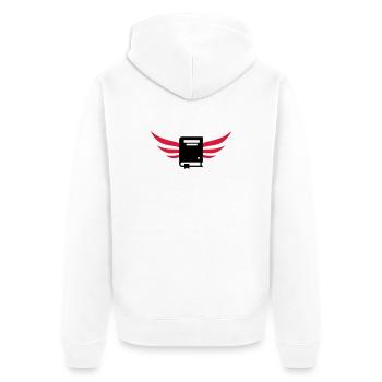 Buchhändler / Buchhändlerin / Buch / Verleger - Unisex Premium Bio Zip Hoodie - Weiß - Hinten - Thijin (182cm)