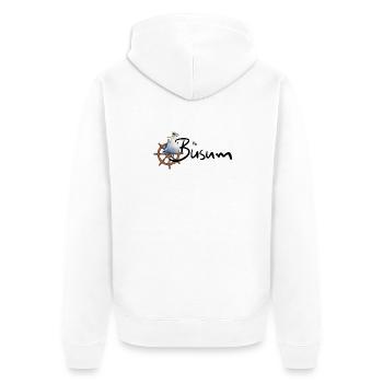 Königsvogel am Steuerrad - Unisex Premium Bio Zip Hoodie - Weiß - Hinten - Thijin (182cm)