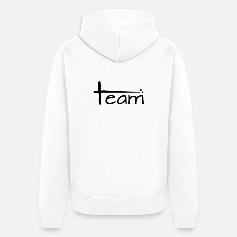 Team Style avec étoiles - Veste à capuche bio Premium Unisexe - blanc