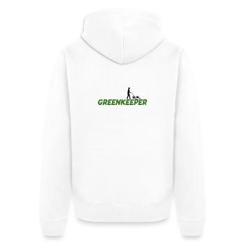 Greenkeeper Rasenmäher Gärtner Garten Geschenkidee - Unisex Premium Bio Zip Hoodie - Weiß - Hinten - Thijin (182cm)
