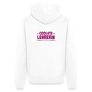 coolste lehrerin - Unisex Premium Bio Zip Hoodie - Weiß - Hinten - Thijin (182cm)