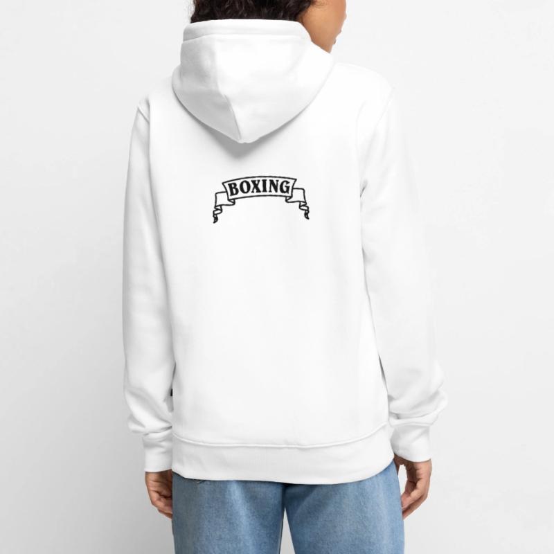 Boxen Boxtext in Wimpel oder Banner Unisex Premium Bio Zip Hoodie