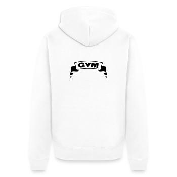 Bannière de gym gym - Veste à capuche bio Premium Unisexe - blanc - Dos - Thijin (182cm)