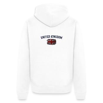 Drapeau du Royaume-Uni - Veste à capuche bio Premium Unisexe - blanc - Dos - Thijin (182cm)