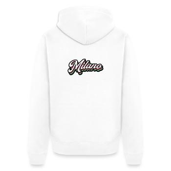 Lettres néon de Milano - Veste à capuche bio Premium Unisexe - blanc - Dos - Thijin (182cm)