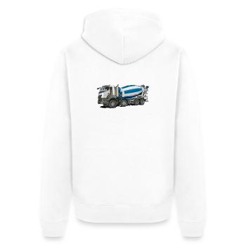 Concrete mixer - Unisex Premium Organic Zip Hoodie - white - Back - Thijin (182cm)