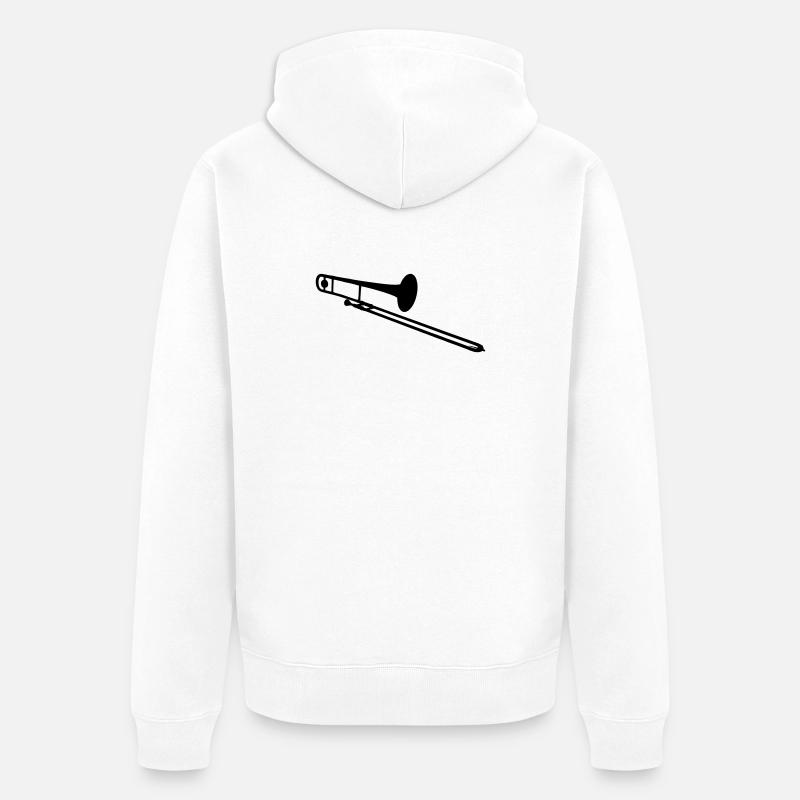 Instrument à vent de trombone - Veste à capuche bio Premium Unisexe - blanc