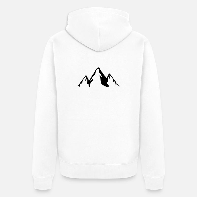 Schwarze Berge - Unisex Premium Bio Zip Hoodie - Weiß