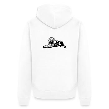 Bouvier de Flandres - Unisex Premium Organic Zip Hoodie - white - Back - Thijin (182cm)