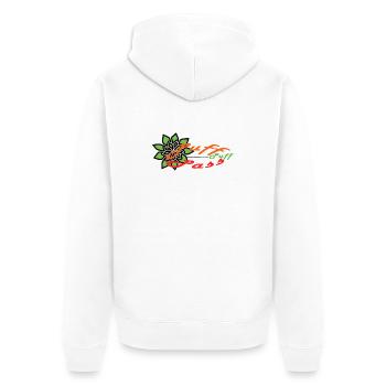 Puff-Puff-Pass !!! - Unisex Premium Bio Zip Hoodie - Weiß - Hinten - Thijin (182cm)