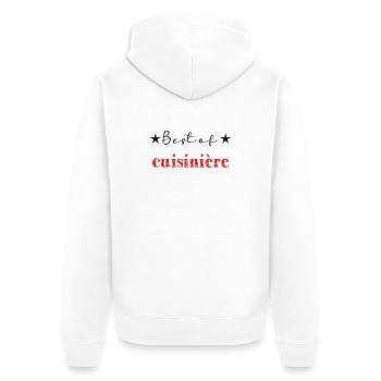 CUISINIERE. MAMAN. FÊTE DES MÈRES. BONNE FÊTE - Veste à capuche bio Premium Unisexe - blanc - Dos - Thijin (182cm)