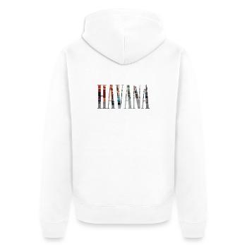 La Havane | La Havane | Cuba | Cuba | Jours fériés | Voiture de collection - Veste à capuche bio Premium Unisexe - blanc - Dos - Thijin (182cm)