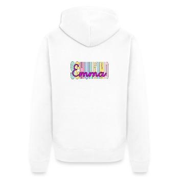 Schulkind Mädchen Emma Name - Unisex Premium Bio Zip Hoodie - Weiß - Hinten - Thijin (182cm)