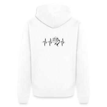 Entraînement au thème du battement de cœur du Parkour Backflip Pulse - Veste à capuche bio Premium Unisexe - blanc - Dos - Thijin (182cm)
