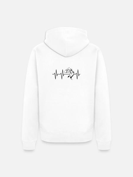 Backflip Pulse Parkour Heartbeat Symbol Training - Unisex Premium Organic Zip Hoodie - white