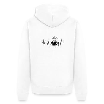 racing garage puls flagge Autos Kolben Auto icon - Unisex Premium Bio Zip Hoodie - Weiß - Hinten - Thijin (182cm)