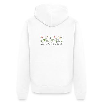 wiesenblume wild und ungezähmt wildblume blume - Unisex Premium Bio Zip Hoodie - Weiß - Hinten - Thijin (182cm)