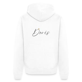 Chemise Couronne Princesse Doris – Nom avec la lettre D - Veste à capuche bio Premium Unisexe - blanc - Dos - Thijin (182cm)