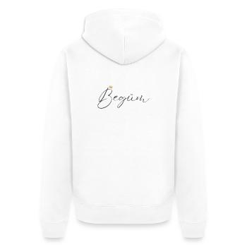 Begüm Prinzessin Krone Mädchen Ästhetik Shirt - Unisex Premium Bio Zip Hoodie - Weiß - Hinten - Thijin (182cm)