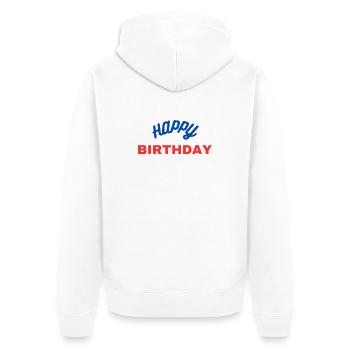 Joyeux anniversaire classique - Veste à capuche bio Premium Unisexe - blanc - Dos - Thijin (182cm)