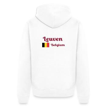 Leuven Belgien - Stilvolle Drucke - Unisex Premium Bio Zip Hoodie - Weiß - Hinten - Thijin (182cm)