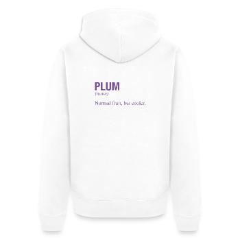 PLUM - Unisex Premium Organic Zip Hoodie - white - Back - Thijin (182cm)