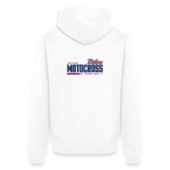 Riding Motocross - MX Riding - Unisex Premium Organic Zip Hoodie - white - Back - Thijin (182cm)