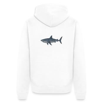 Illustration de requin des profondeurs - Veste à capuche bio Premium Unisexe - blanc - Dos - Thijin (182cm)