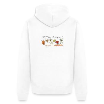 Hello Autumn Herbstliche Blätter - Unisex Premium Bio Zip Hoodie - Weiß - Hinten - Thijin (182cm)