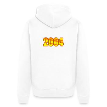 Year 2004 - Unisex Premium Organic Zip Hoodie - white - Back - Thijin (182cm)