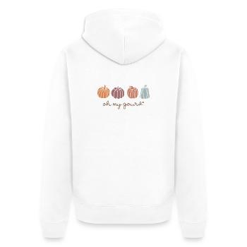 Conception de motif de citrouille pour la tenue d’automne - Veste à capuche bio Premium Unisexe - blanc - Dos - Thijin (182cm)