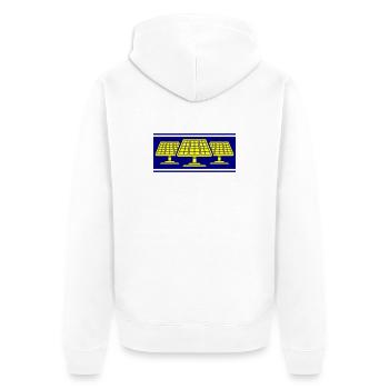 Solar Photovoltaik Panele - Unisex Premium Bio Zip Hoodie - Weiß - Hinten - Thijin (182cm)