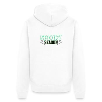 Spooky Season Geister Illustration - Unisex Premium Bio Zip Hoodie - Weiß - Hinten - Thijin (182cm)